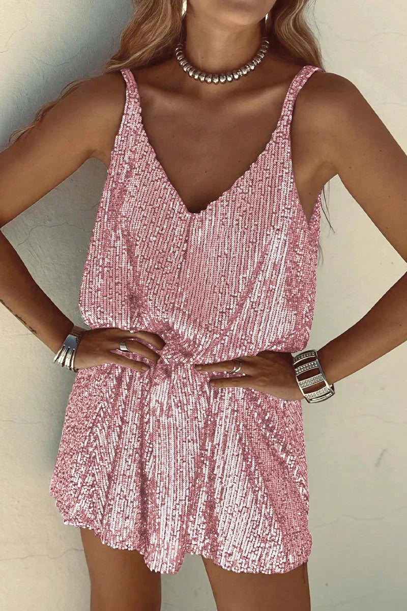 Delphine V neck sequin mini dress – image 17