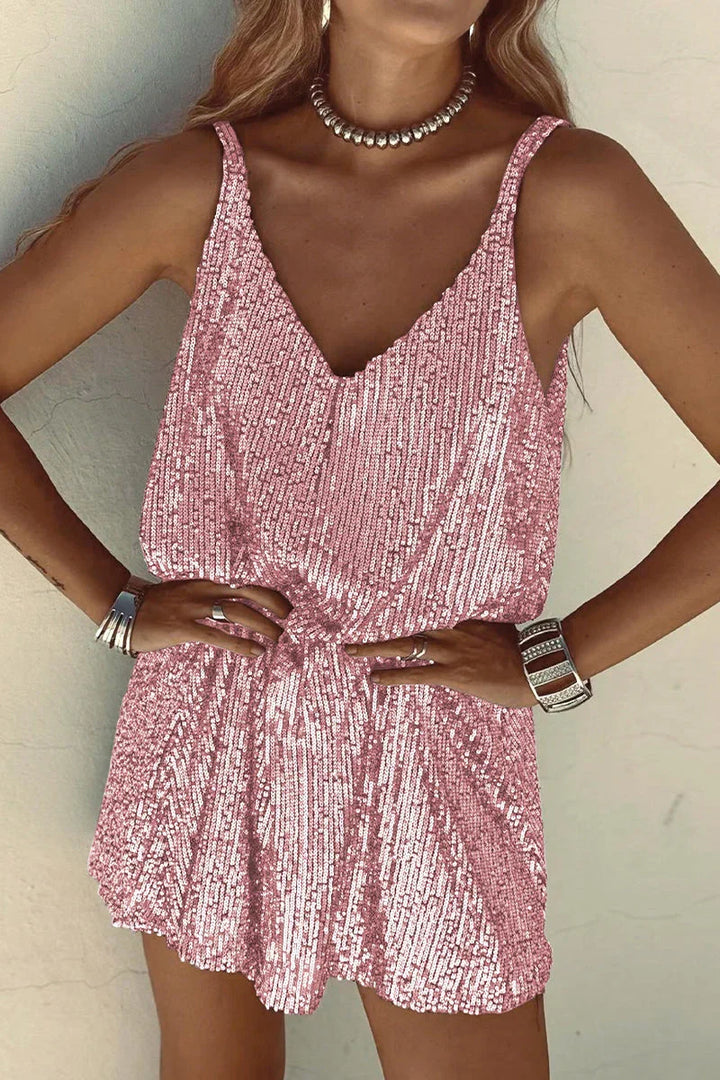 Delphine V neck sequin mini dress – image 17