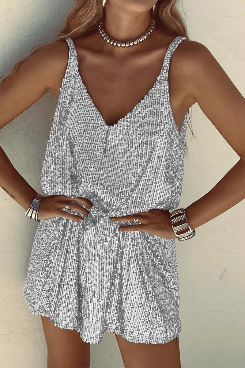 Delphine V neck sequin mini dress – image 4