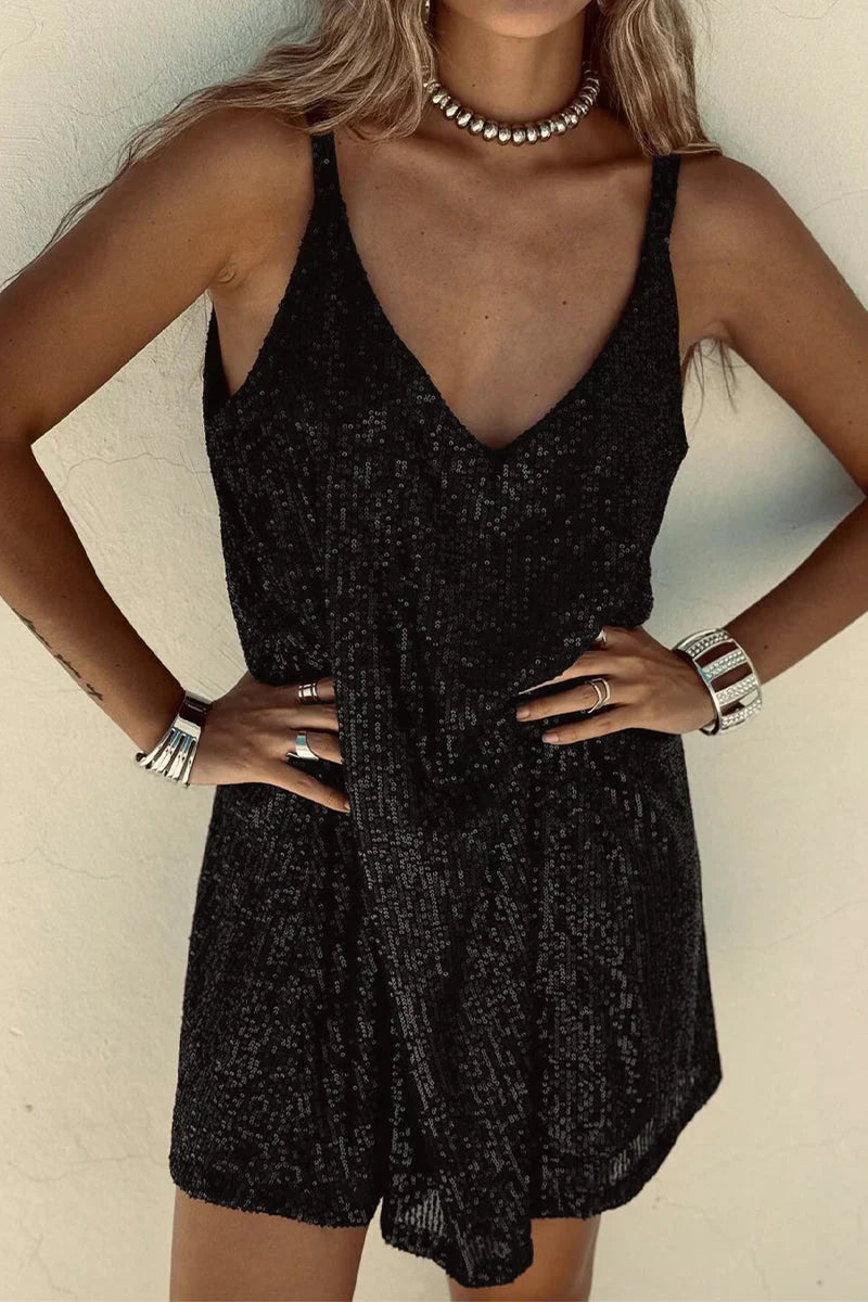 Delphine V neck sequin mini dress – image 8