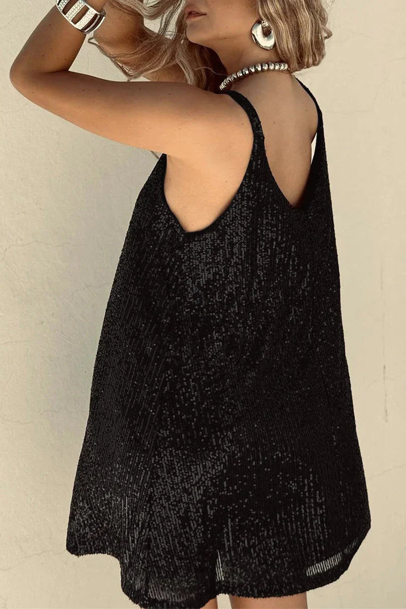 Delphine V neck sequin mini dress – image 9