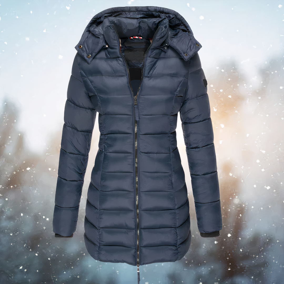 Kassidy cinched waist long puffer coat