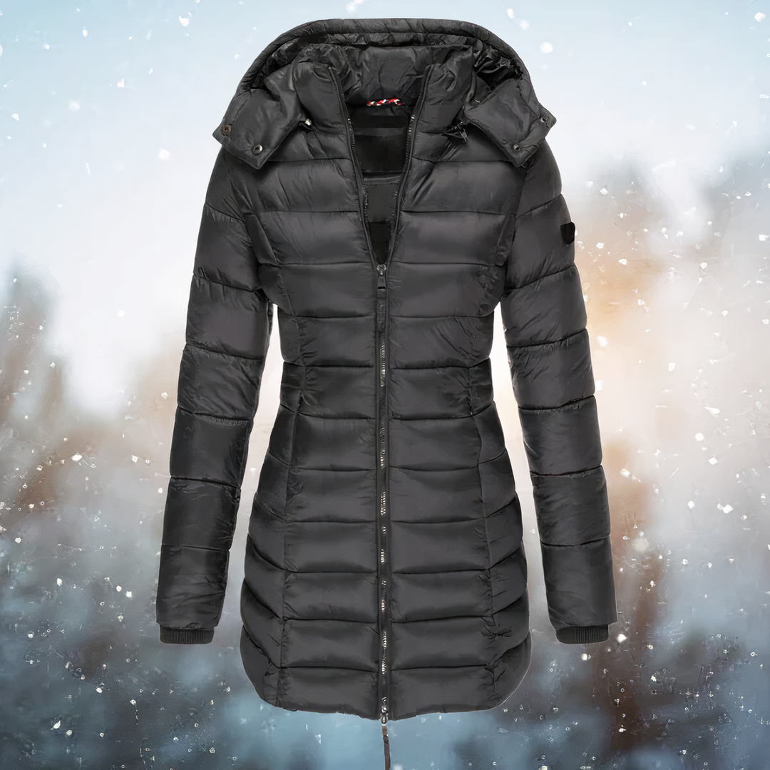 Kassidy cinched waist long puffer coat – image 4