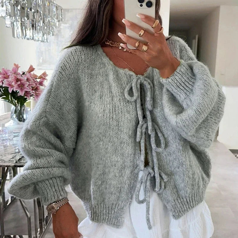 Edith V neck cardigan sweater – image 2