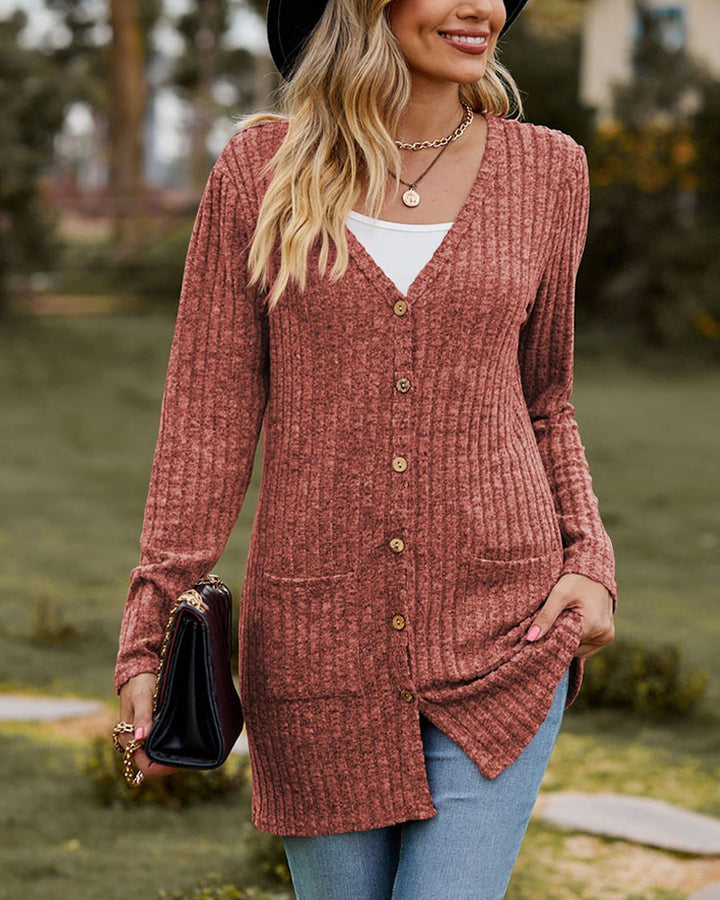 Marlene button front cardigan sweater with pockets – image 2