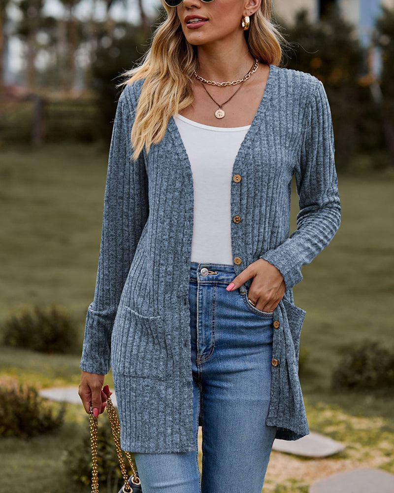 Marlene button front cardigan sweater with pockets – image 4
