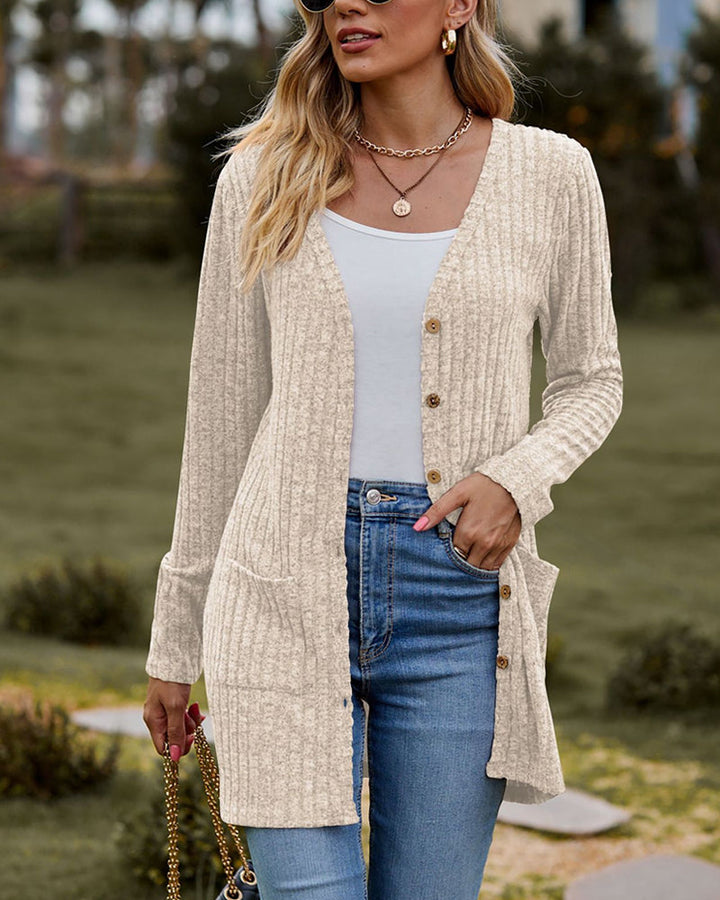 Marlene button front cardigan sweater with pockets – image 7