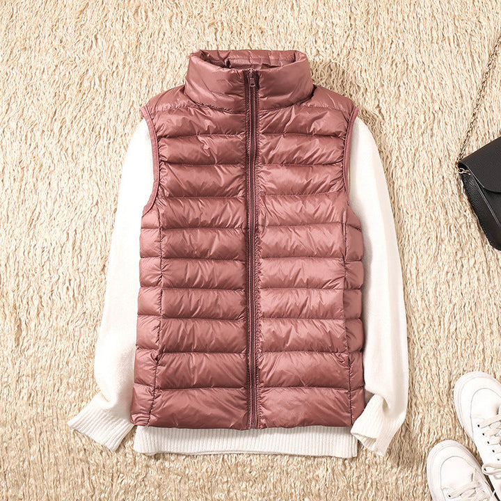 Willow quilted stand collar vest