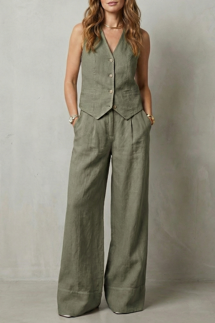 Simone vest and wide leg pants set – image 9