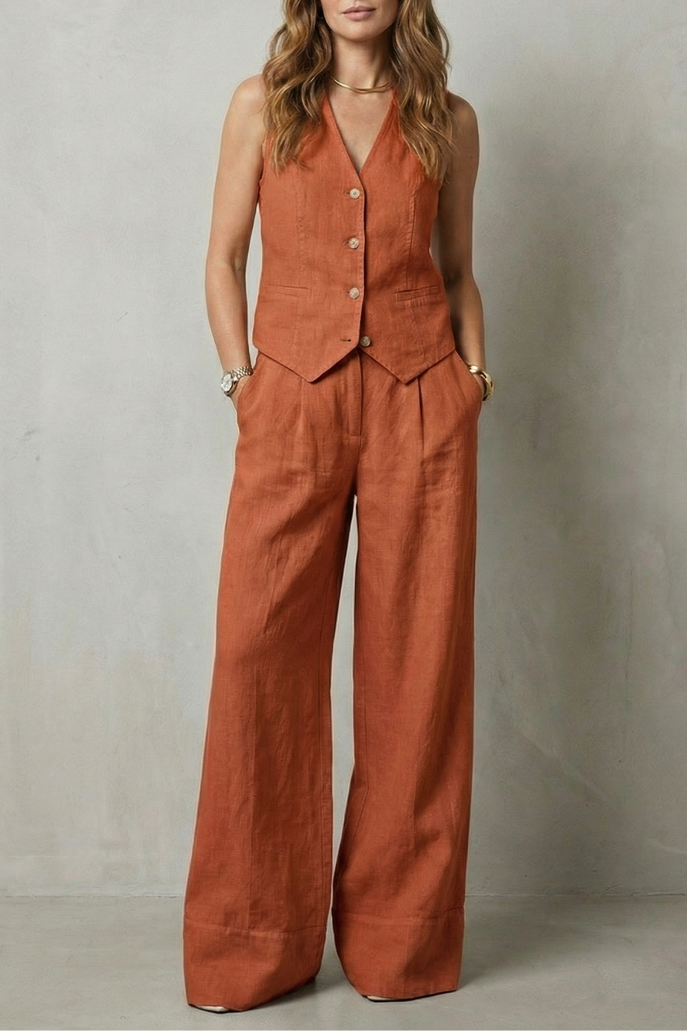 Simone vest and wide leg pants set – image 19