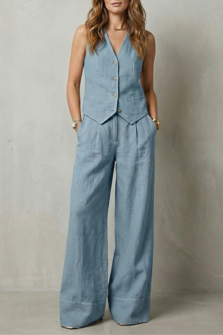 Simone vest and wide leg pants set – image 17