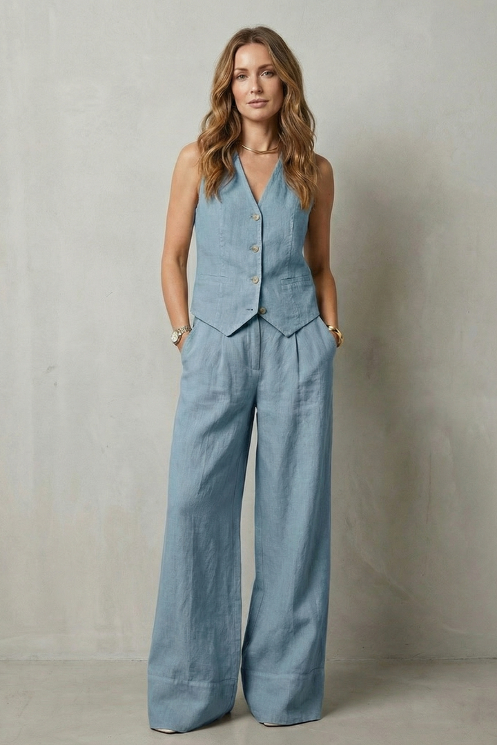 Simone vest and wide leg pants set – image 18