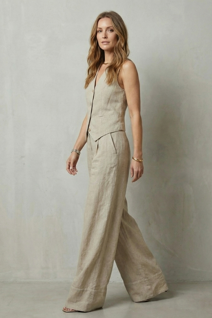 Simone vest and wide leg pants set – image 3