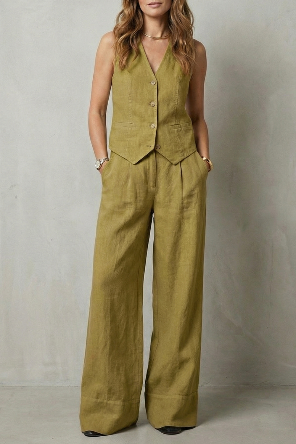 Simone vest and wide leg pants set – image 5