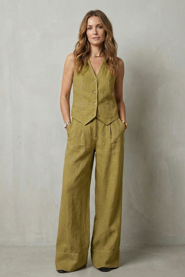 Simone vest and wide leg pants set – image 6