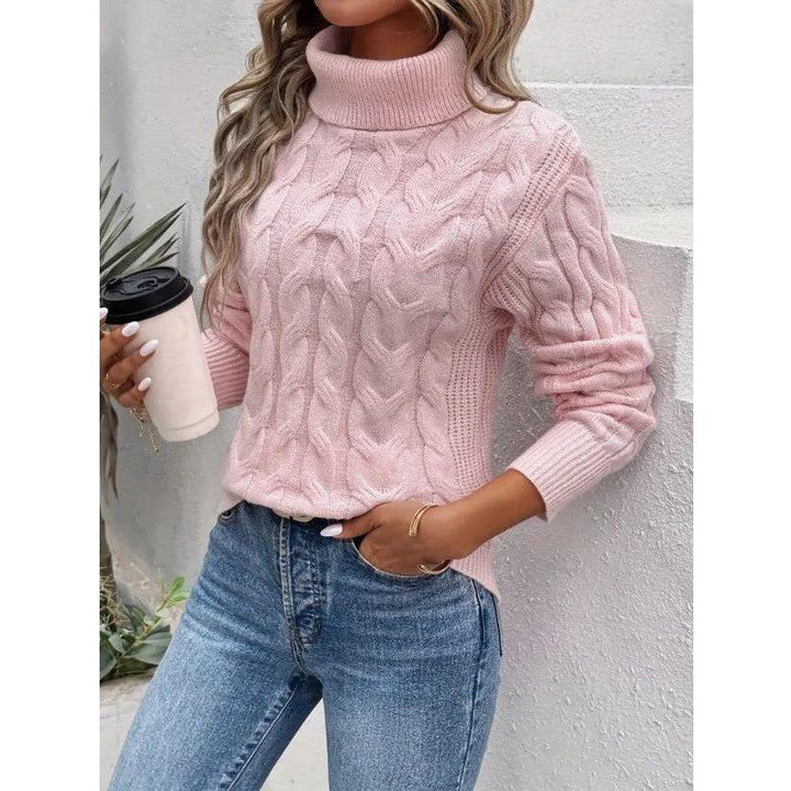 Jordyn relaxed cable knit turtleneck sweater – image 2