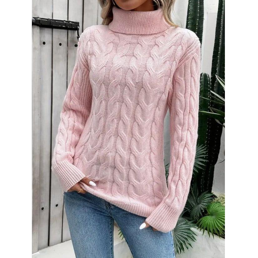 Jordyn relaxed cable knit turtleneck sweater – image 7