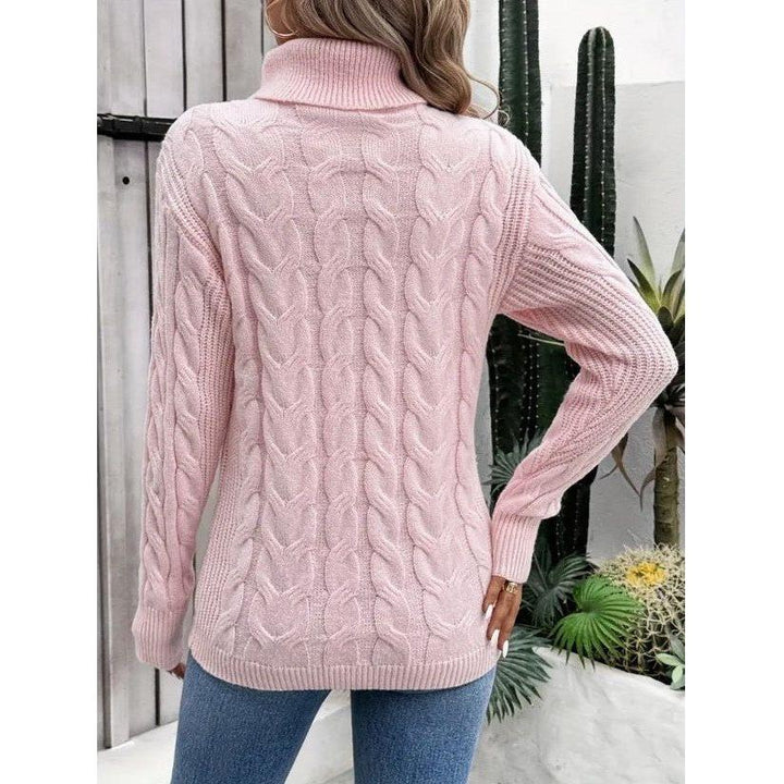 Jordyn relaxed cable knit turtleneck sweater – image 6