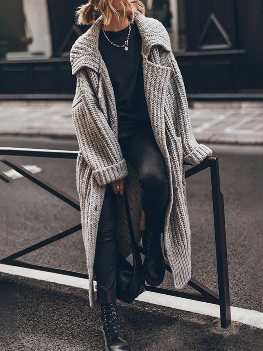 Annabel oversized chunky knit long cardigan