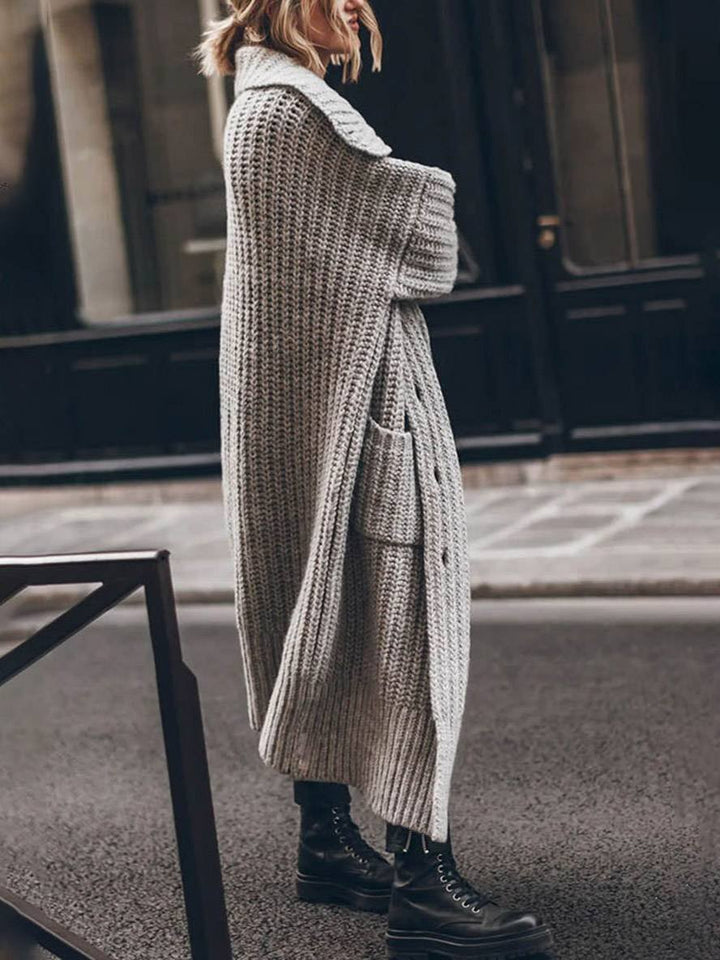 Annabel oversized chunky knit long cardigan – image 3