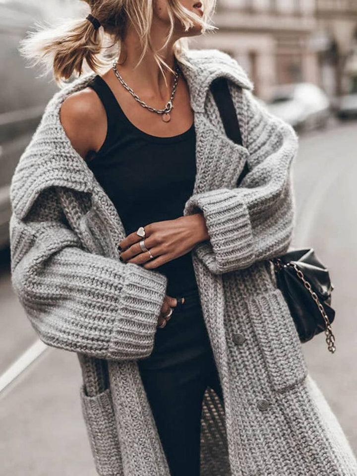 Annabel oversized chunky knit long cardigan – image 4