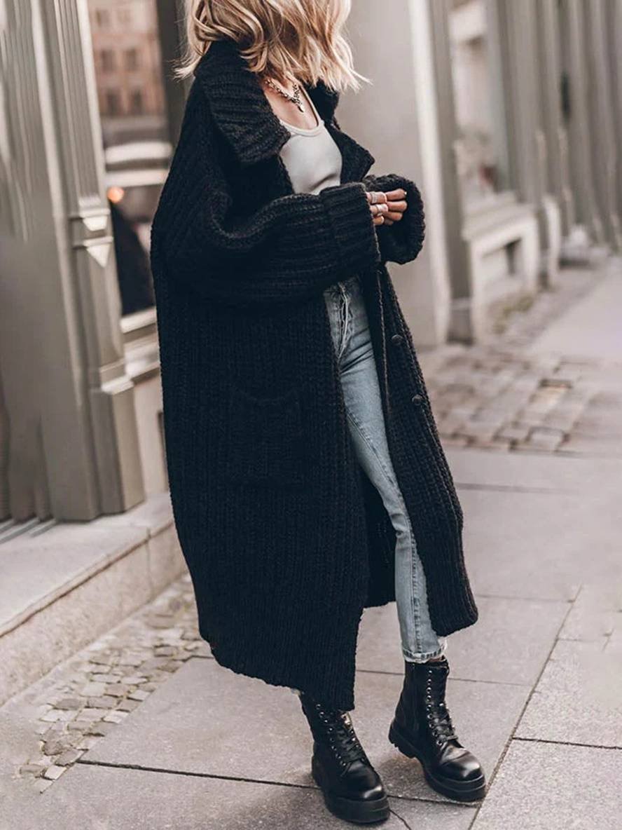 Annabel oversized chunky knit long cardigan – image 6