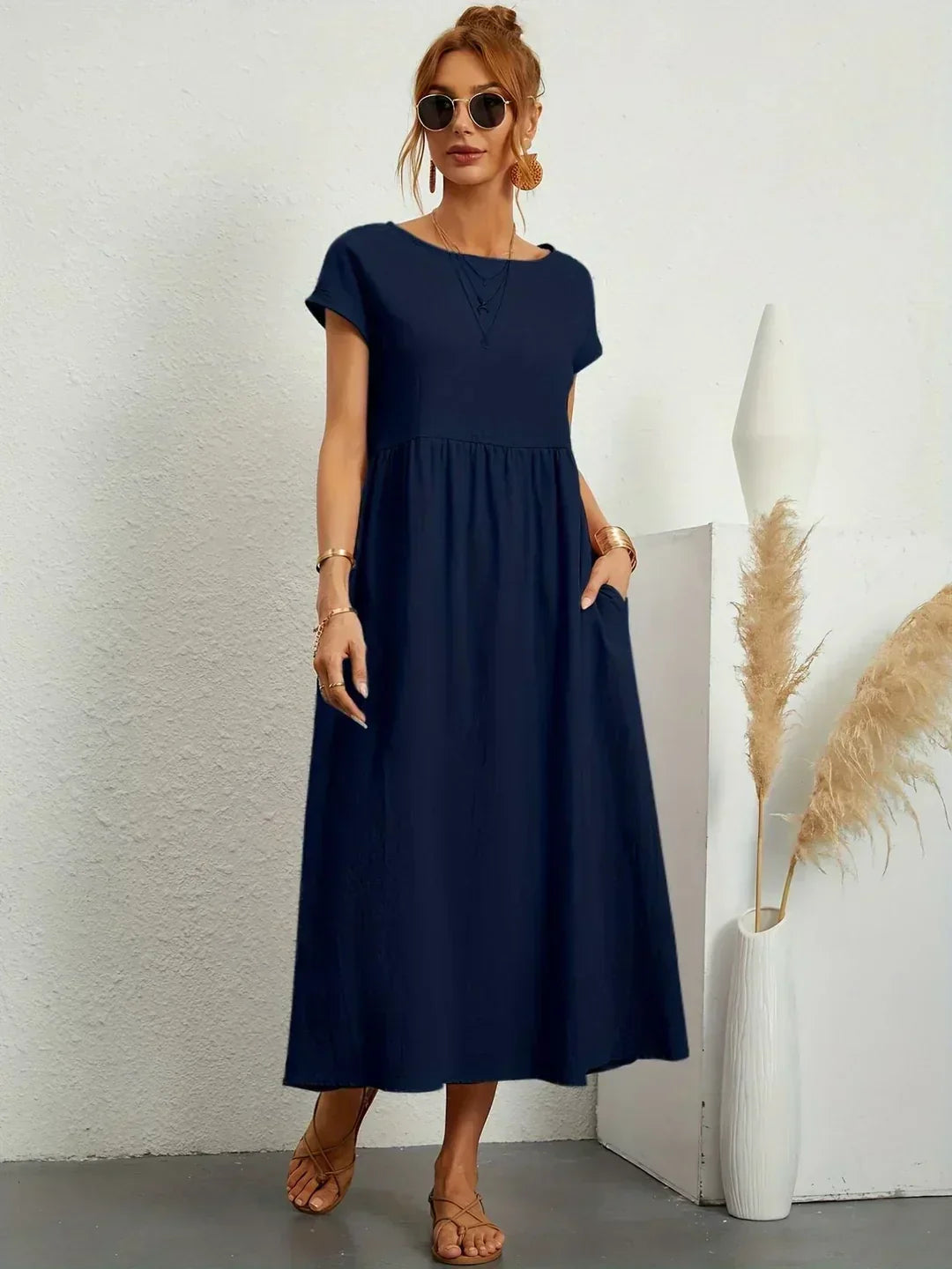 Delaney pleated midi dress – image 3