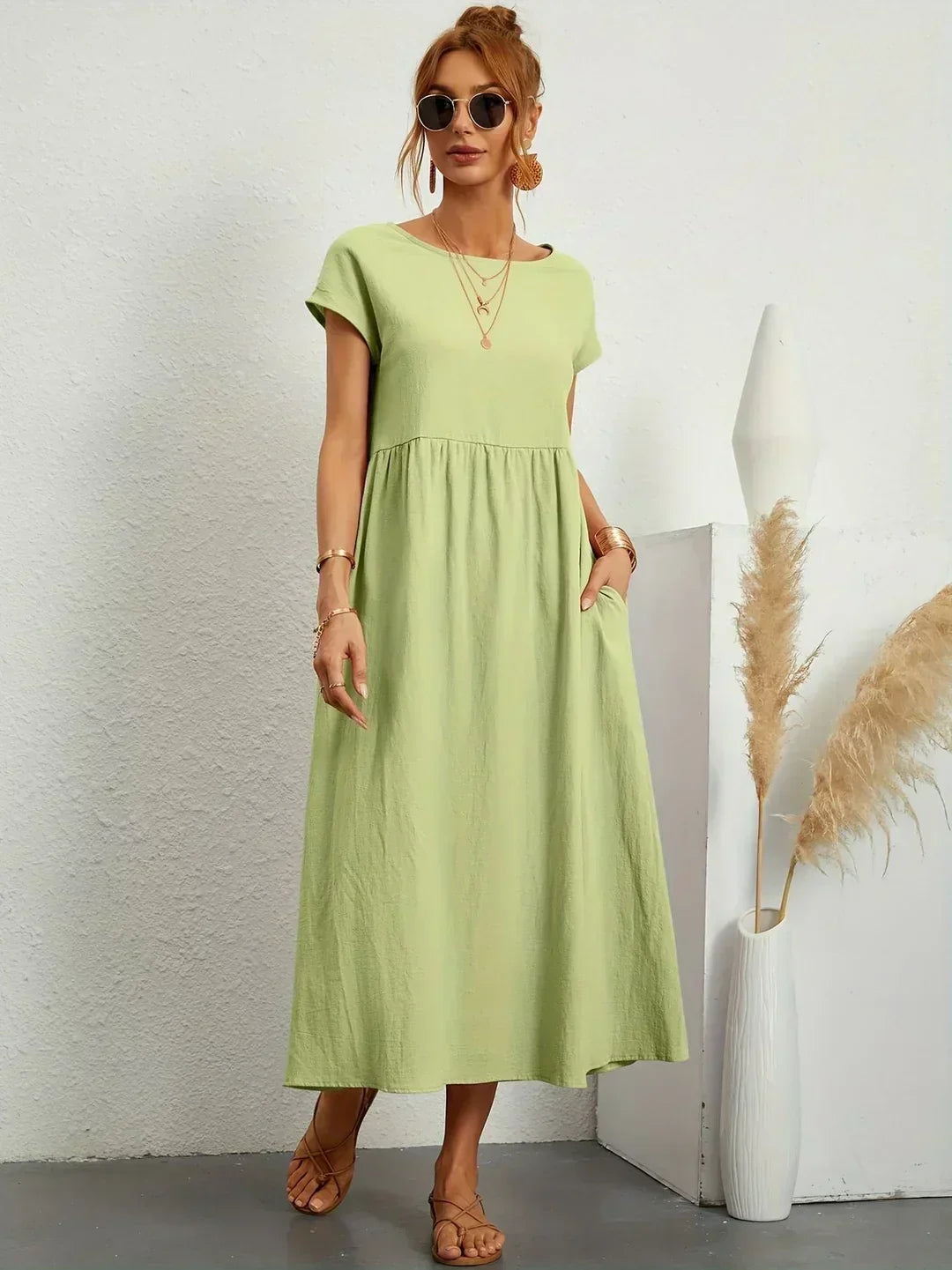 Delaney pleated midi dress – image 6