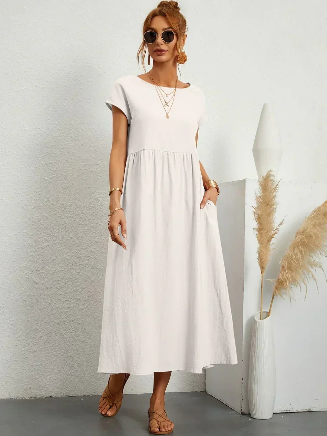 Delaney pleated midi dress – image 2