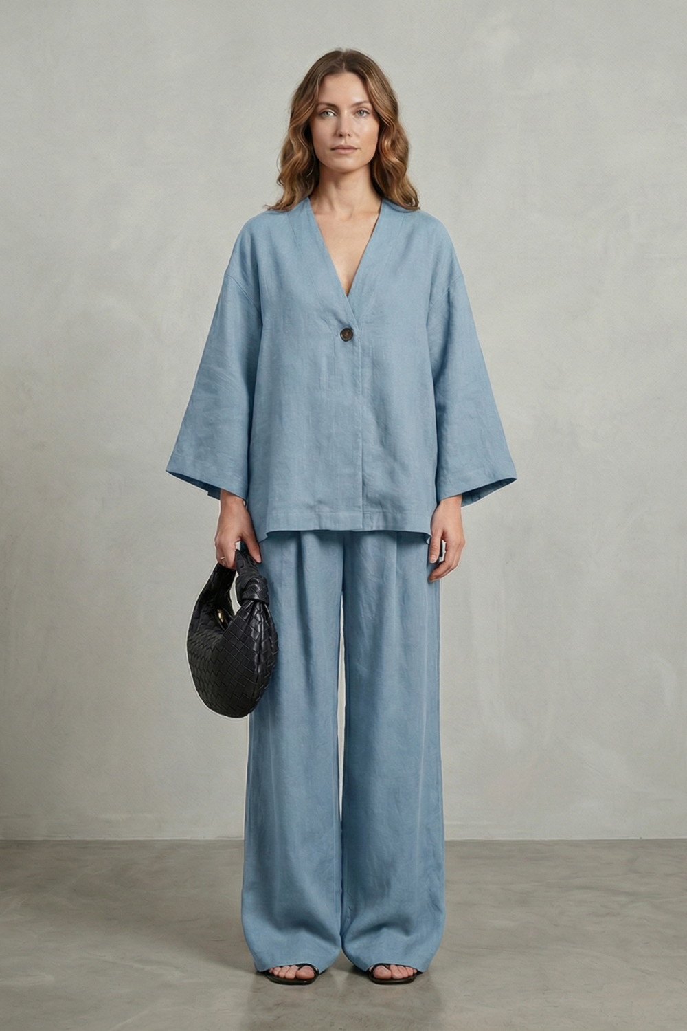 Annalise wrap top and wide leg pants set – image 12