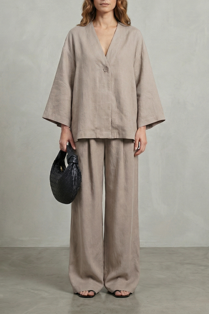 Annalise wrap top and wide leg pants set – image 5
