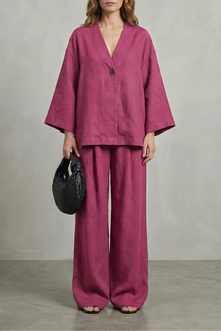Annalise wrap top and wide leg pants set – image 9