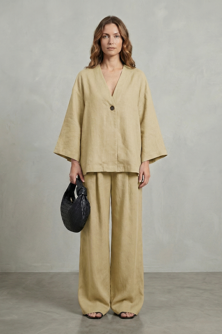 Annalise wrap top and wide leg pants set – image 16