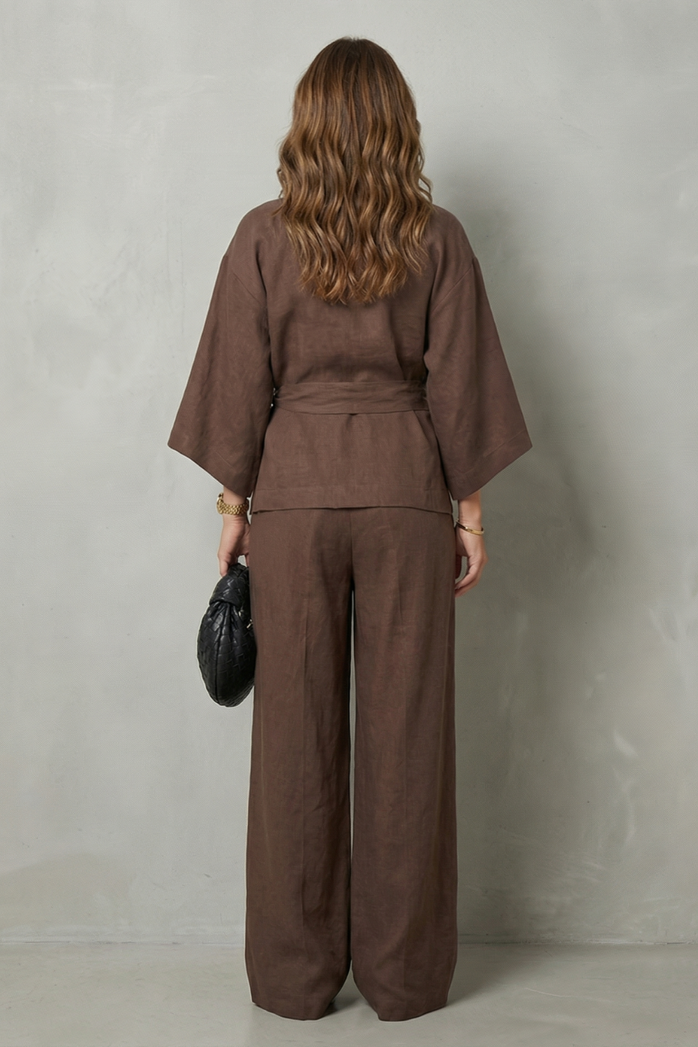 Annalise wrap top and wide leg pants set – image 4