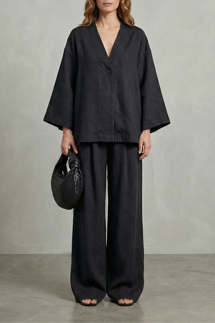Annalise wrap top and wide leg pants set – image 13