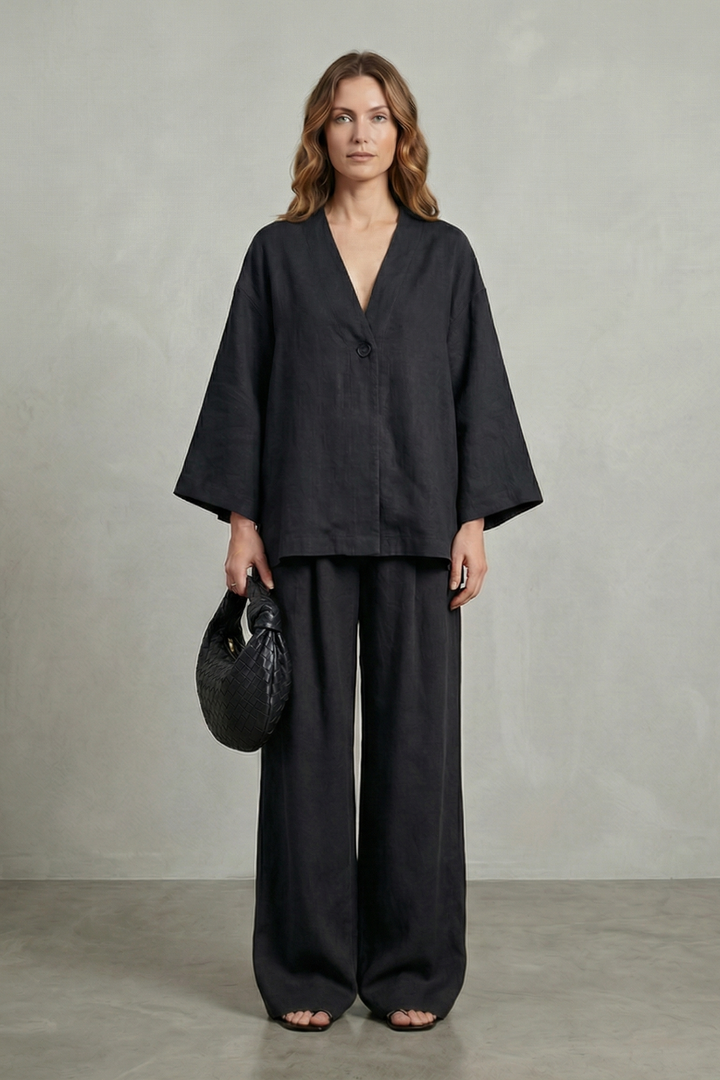Annalise wrap top and wide leg pants set – image 14