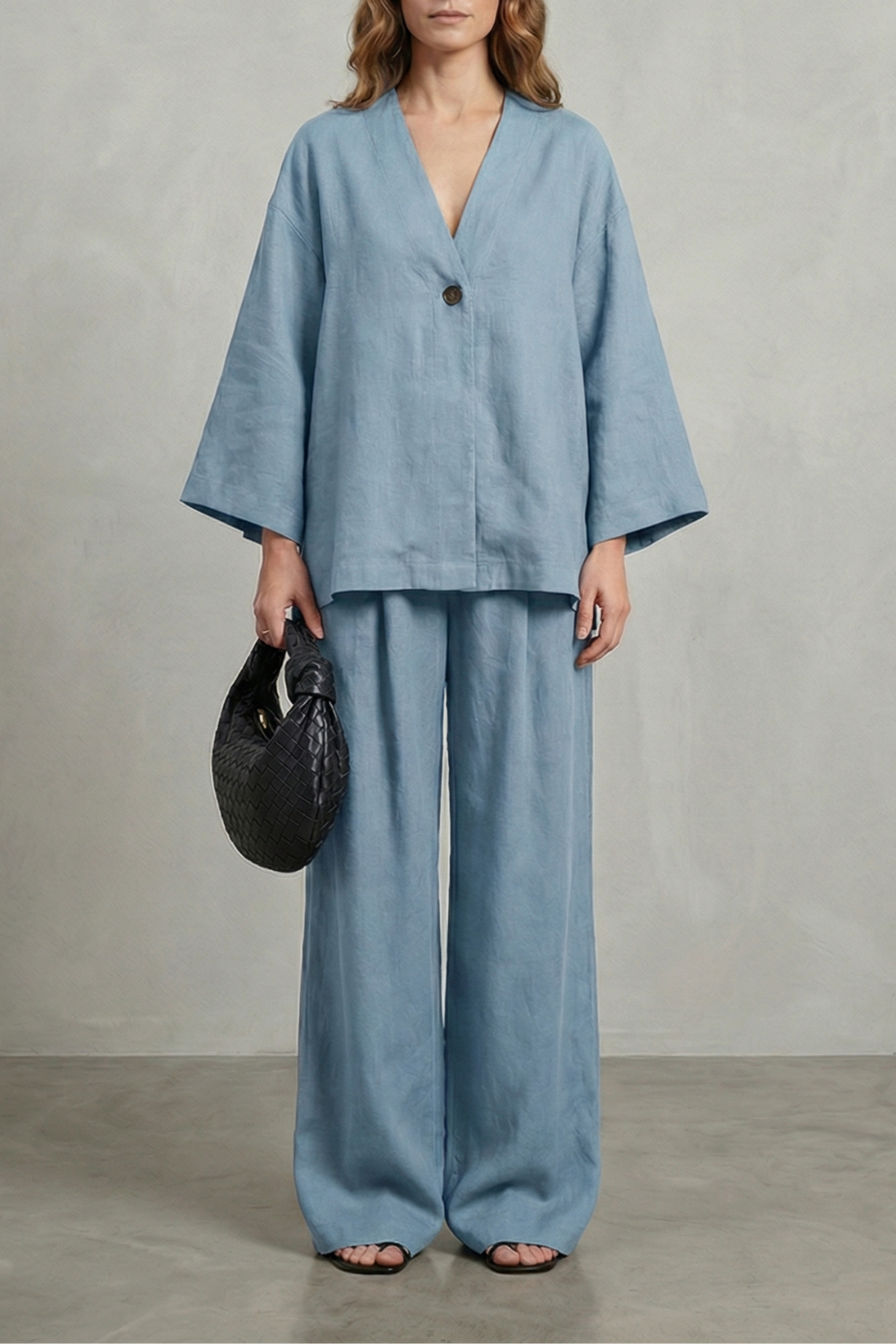 Annalise wrap top and wide leg pants set – image 11