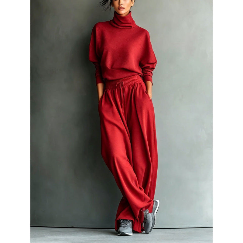 Miranda roll neck sweater and wide leg pants set – image 2