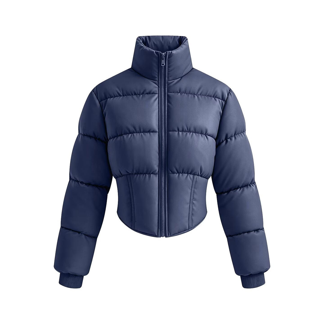 Leighton cropped puffer jacket with corset waist – image 3