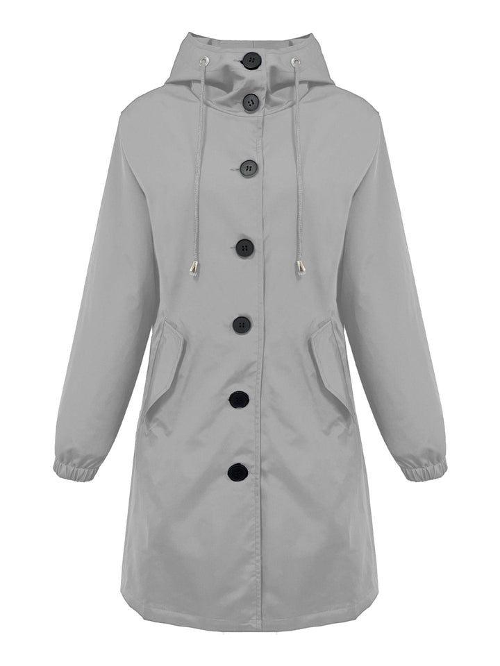 Sydney hooded button front rain parka – image 8