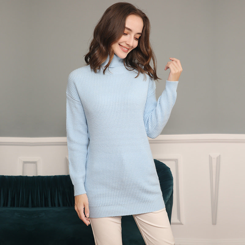Demi long ribbed turtleneck sweater