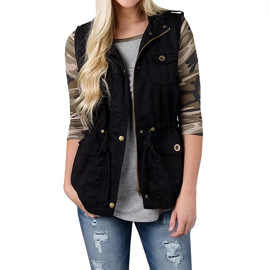Maren hooded utility vest with drawstring waist – image 2