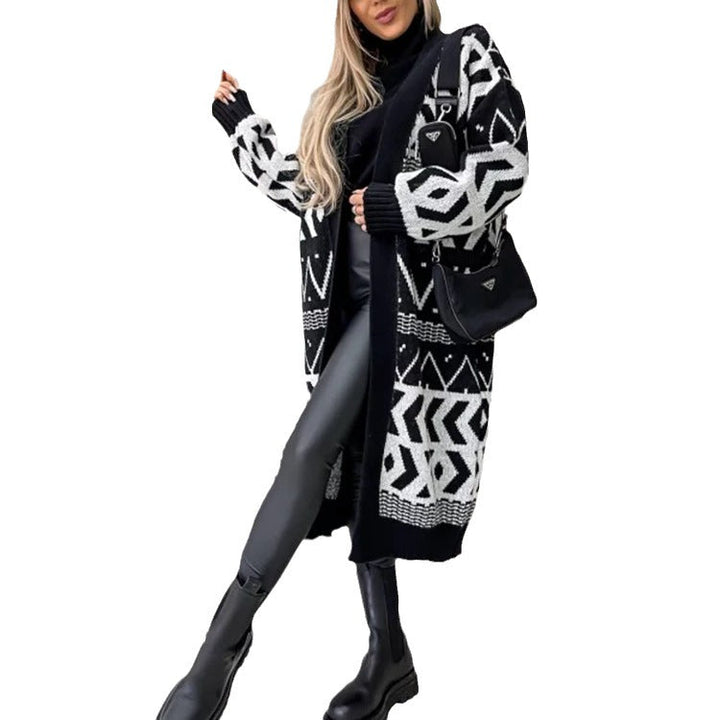 Kensley geometric pattern knit coat – image 5
