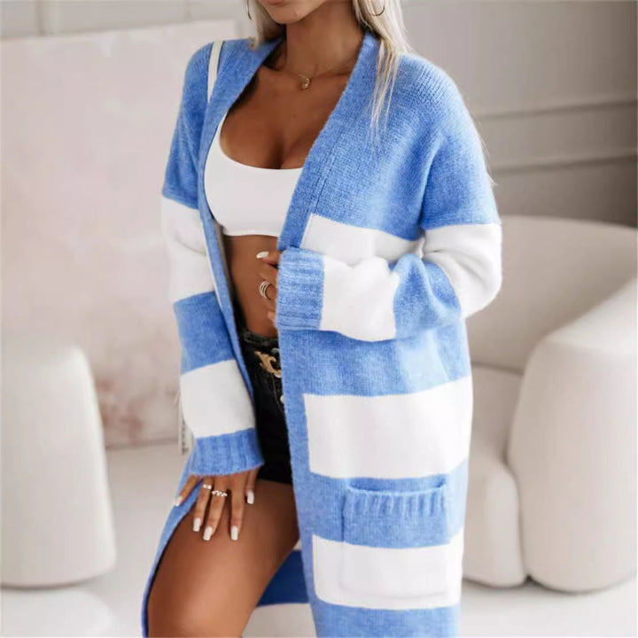 Eliana striped oversized knit coat – image 2