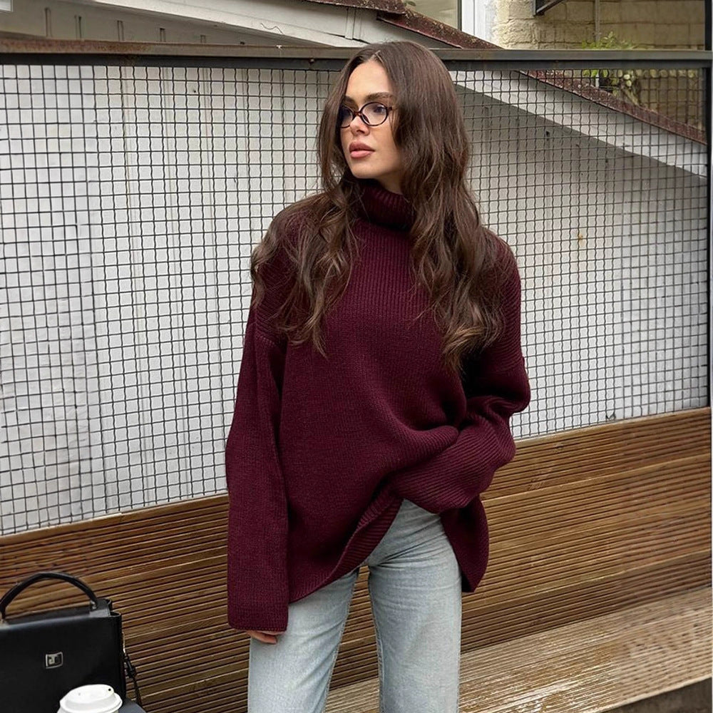 Brenna oversized ribbed turtleneck sweater – image 2