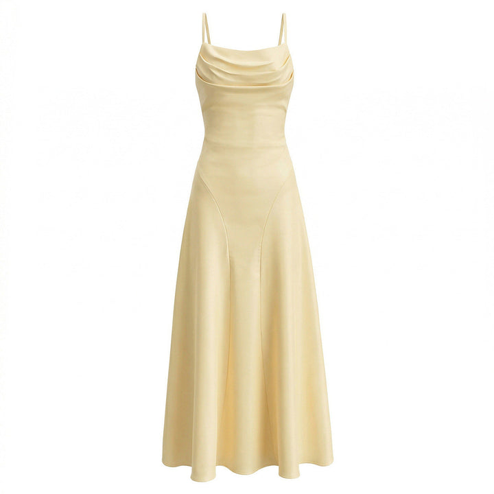 Blakely draped satin maxi dress