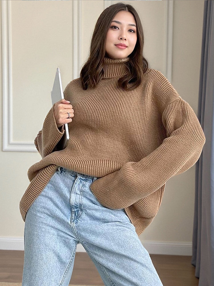 Brenna oversized ribbed turtleneck sweater – image 6