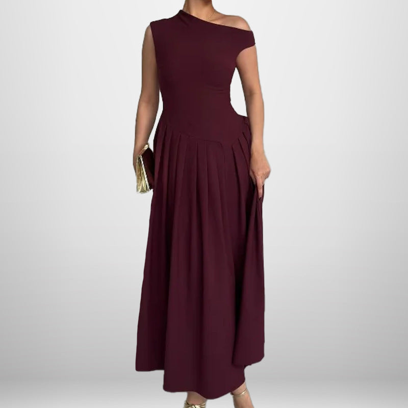 Genesis draped one shoulder maxi dress – image 3