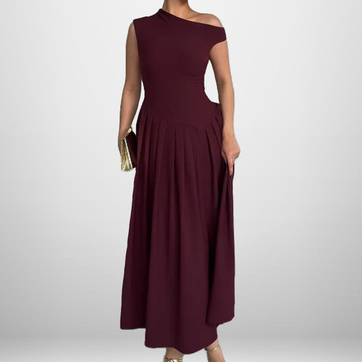 Genesis draped one shoulder maxi dress – image 3