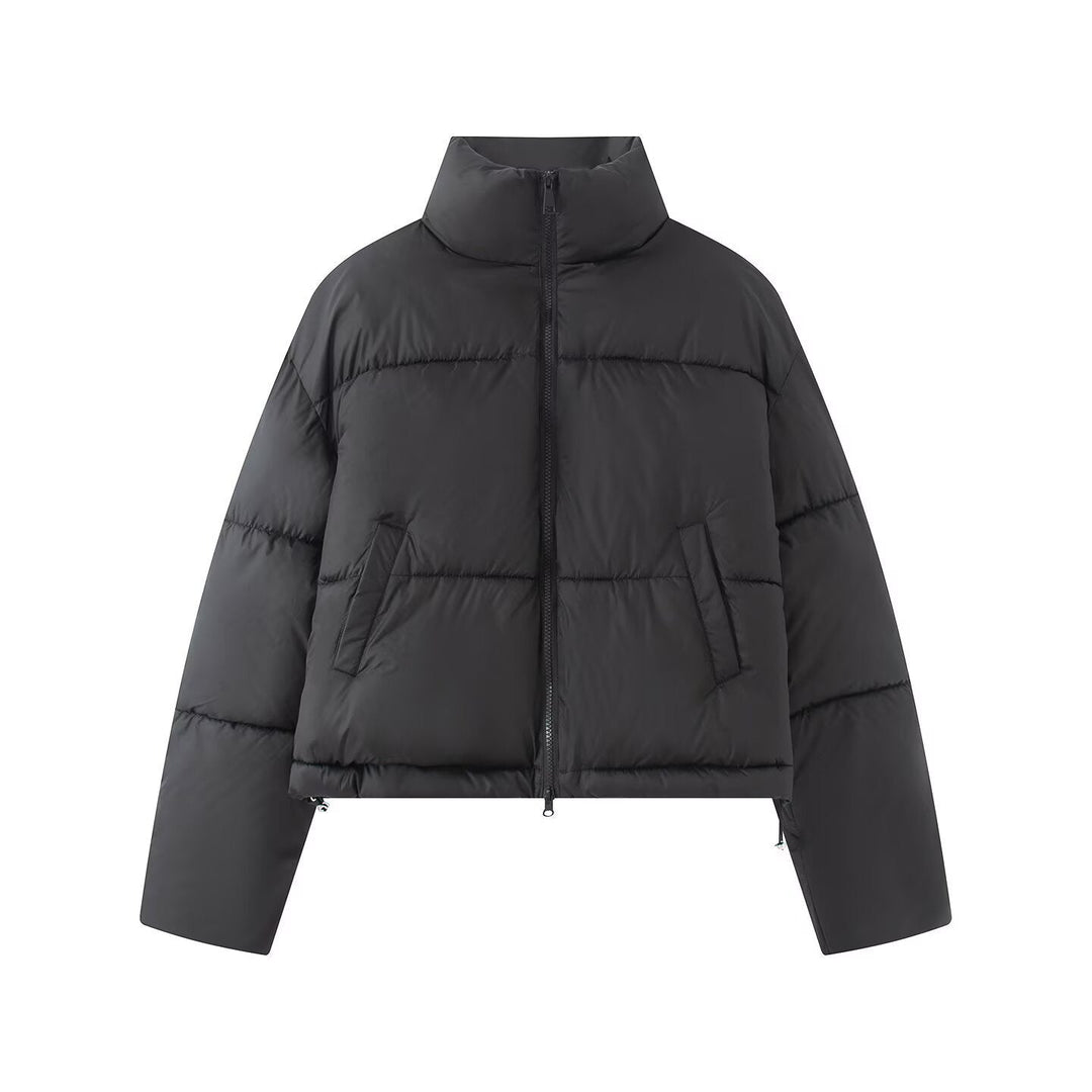 Larissa high collar cropped puffer jacket – image 8